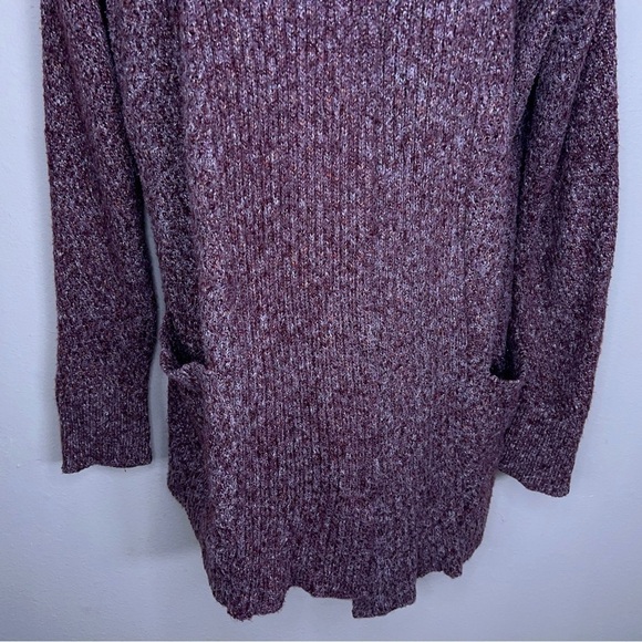MEDIUM LIZ CLAIBORNE BURGUNDY KNIT SWEATER LONG SLEEVE OPEN FRONT - Picture 5 of 9